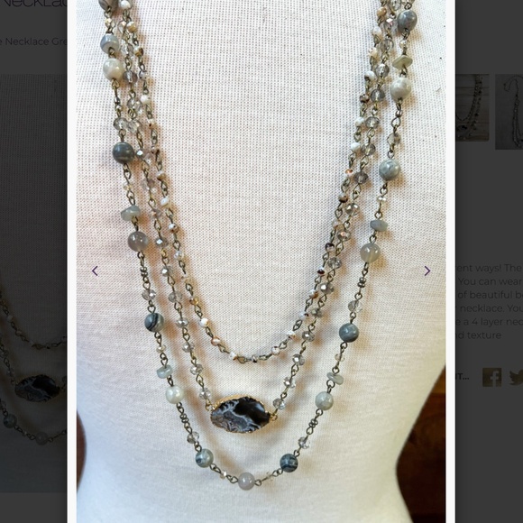 Bohemian “ Florence “ Magnetic Adjustable Beaded Necklace R1A - Picture 2 of 6